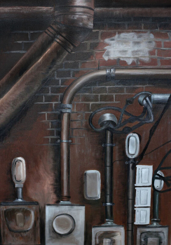 brown pipe painting