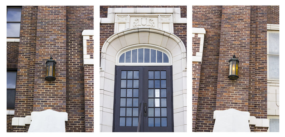 Triptych of a church