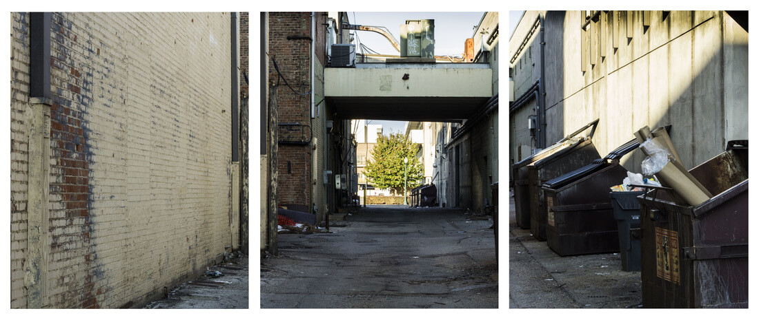 Triptych of an alley